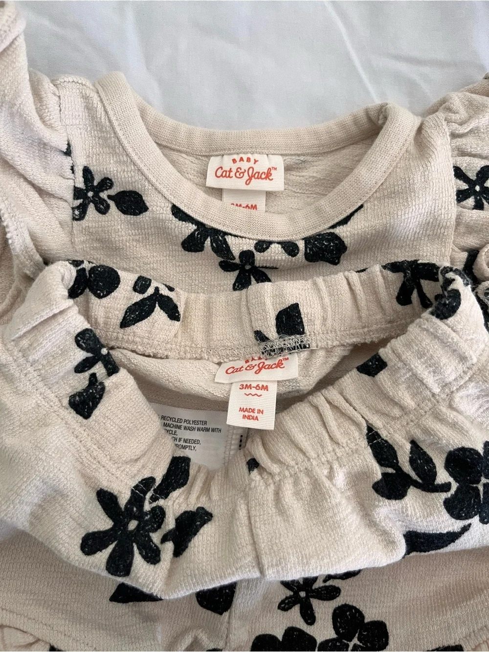 Cat & Jack Baby Floral Two-Piece Set - Cream & Black